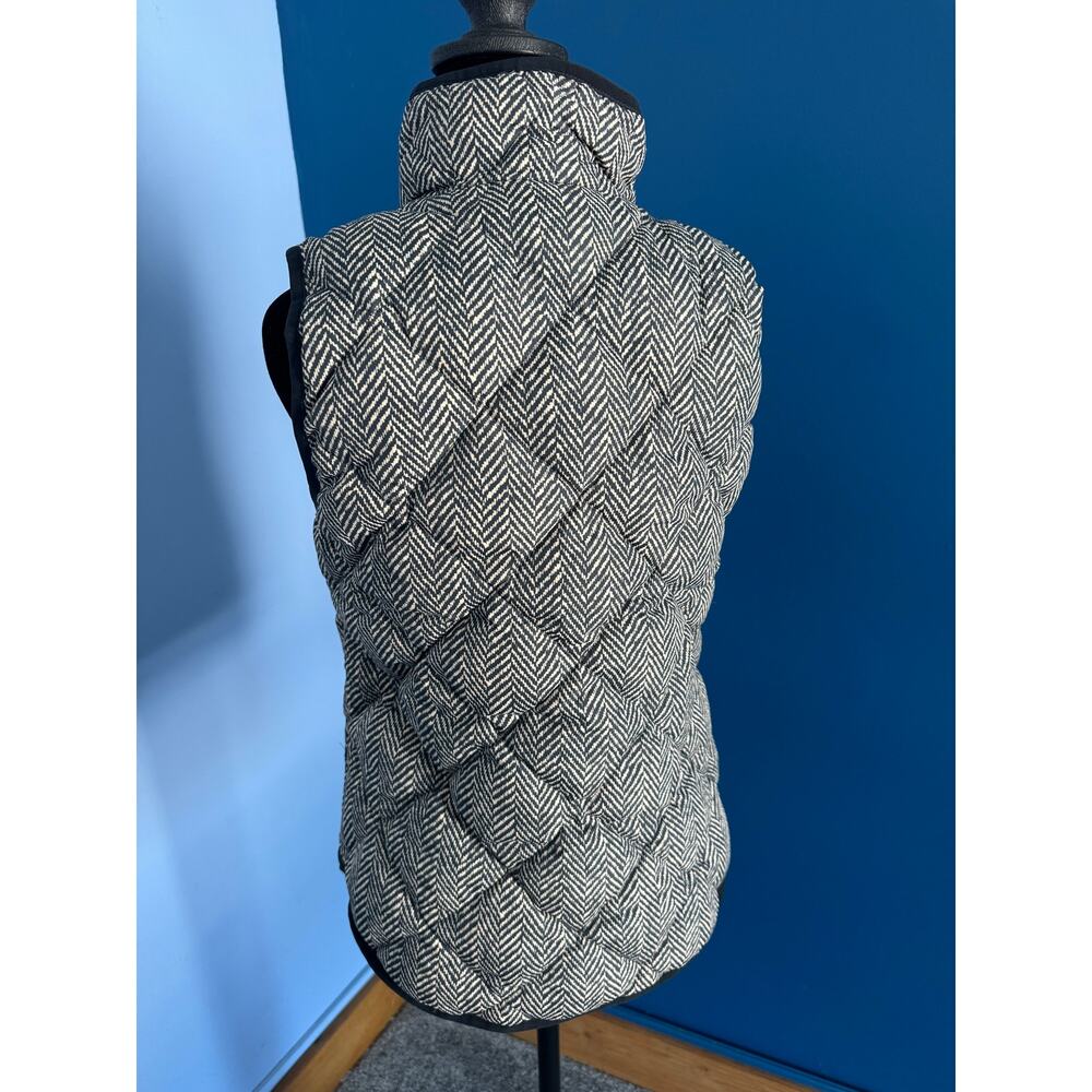 J.Crew Herringbone Quilted Puffer Vest Down Fill Zip Front Pockets XXS - Picture 2 of 9